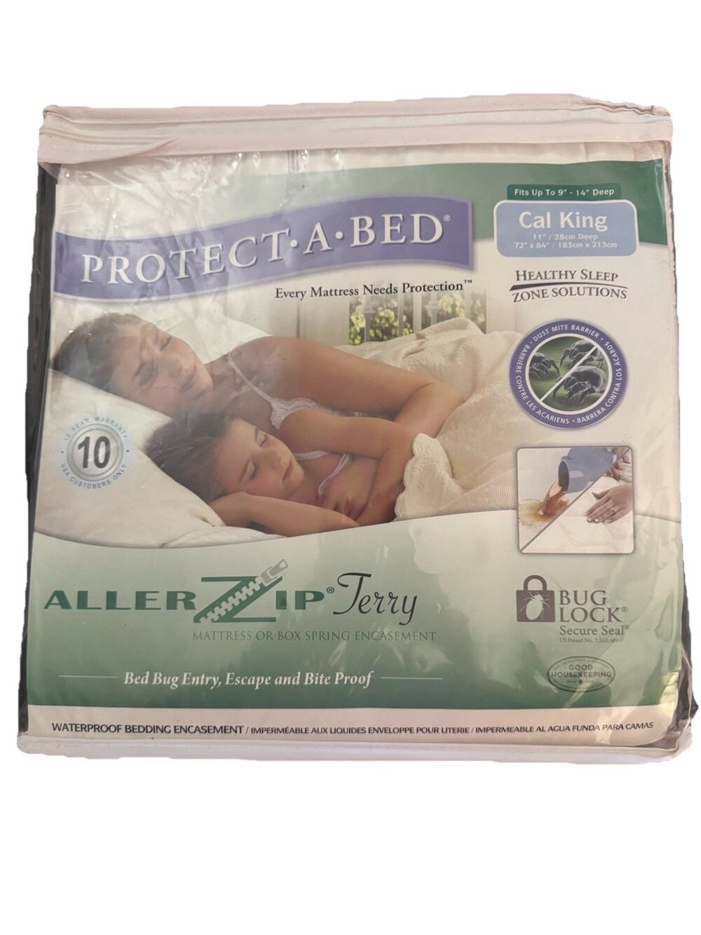 Protect-A-Bed AllerZip Terry California King Mattress Encasement Waterproof